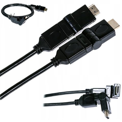 ⁨KABEL HDMI REGULOWANE WTYKI KĄTOWE 360 1,5M  v1,4⁩ w sklepie Wasserman.eu