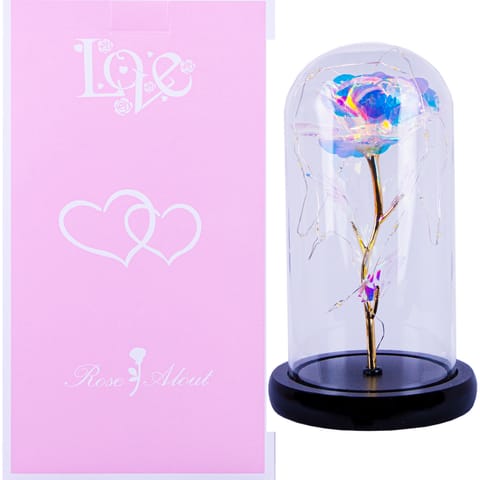 ⁨ETERNAL ROSE IN GLASS LED LIGHTS VALENTINE'S DAY HQ⁩ at Wasserman.eu