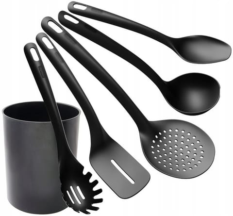 ⁨KITCHEN UTENSILS NYLON SPOONS 5 ELE IN A RACK⁩ at Wasserman.eu