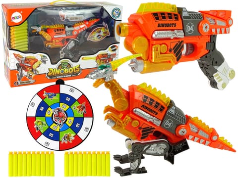 ⁨PISTOLET KARABIN DINOZAUR DINOBOTS STRZAŁKI TARCZA⁩ w sklepie Wasserman.eu