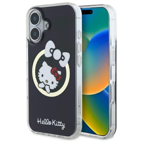⁨Hello Kitty HKHMP16SHFLBK iPhone 16 6,1"czarny/black hardcase IML Fun bow Magsafe⁩ w sklepie Wasserman.eu