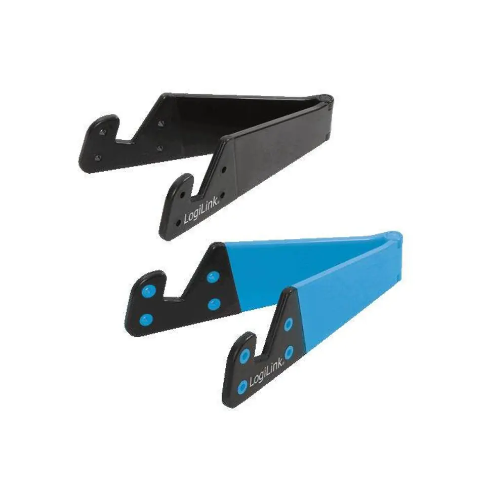 Foldable smartphone and tablet stand. black/blue at Wasserman.eu
