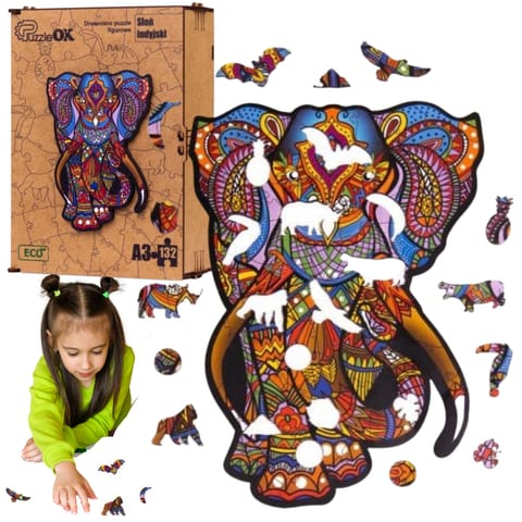 ⁨Wooden puzzle eco 132 S o Indian A3⁩ at Wasserman.eu