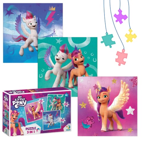 ⁨PUZZLE 3w1 "MY LITTLE PONY" 3 UKŁADANKI W JEDNYM KOLOROWE UKŁADANKI⁩ w sklepie Wasserman.eu