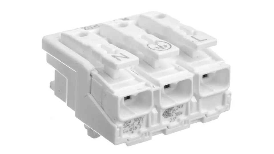 ⁨3-pole power connector with feet without contact PE 294-5013⁩ at Wasserman.eu