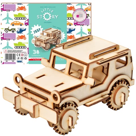 ⁨Little Story Drewniane Puzzle Model 3D - Jeep⁩ w sklepie Wasserman.eu