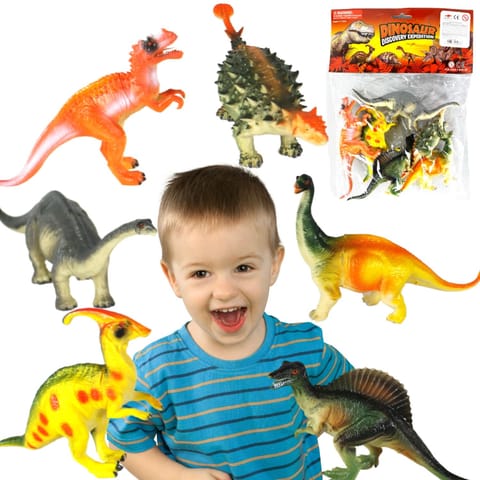 ⁨DINOSAUR SET DINOSAUR FIGURINES 6 PIECES T-REX⁩ at Wasserman.eu