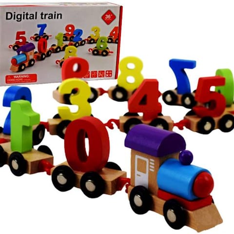 ⁨TRAIN, WOODEN RAILWAY WITH NUMBERS, LEARNING TO COUNT⁩ at Wasserman.eu