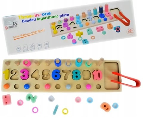 ⁨PUZZLE SORTER WOODEN LEARNING NUMBERS DIGITS COLOR⁩ at Wasserman.eu