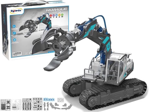 ⁨Koparka Hydrauliczna Gąsiennicowa DIY Do Złożenia Chwytak 137 Elementów⁩ w sklepie Wasserman.eu