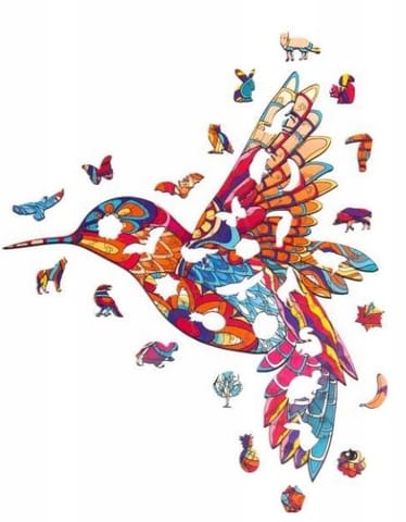 ⁨Wooden puzzle eco 120 Delicate hummingbird A3⁩ at Wasserman.eu