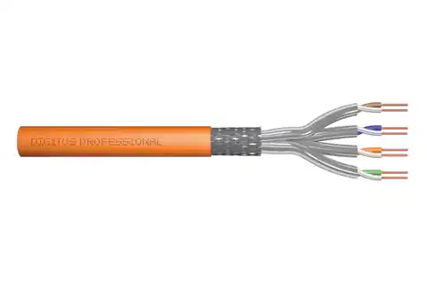 ⁨ICT installation cable cat.7, S/FTP, Dca, wire, AWG 23/1, LSOH, 50m, Orange⁩ at Wasserman.eu