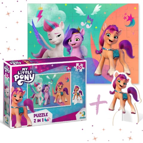 ⁨PUZZLE MY LITTLE PONY Z FIGURKĄ KUCYKA UKŁADANKA 60 ELEMENTÓW DLA DZIECI⁩ w sklepie Wasserman.eu