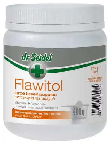⁨Dr. Seidel Flawitol for puppies of large breeds - powder 400g⁩ at Wasserman.eu
