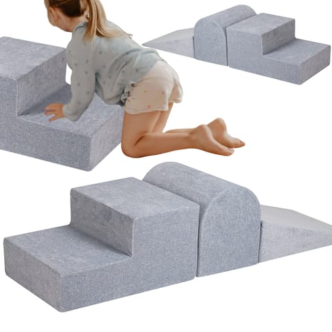 ⁨Zestaw Piankowy 3-Elementowy Welurowy Miękkie Klocki Plac Zabaw Siedziska⁩ w sklepie Wasserman.eu