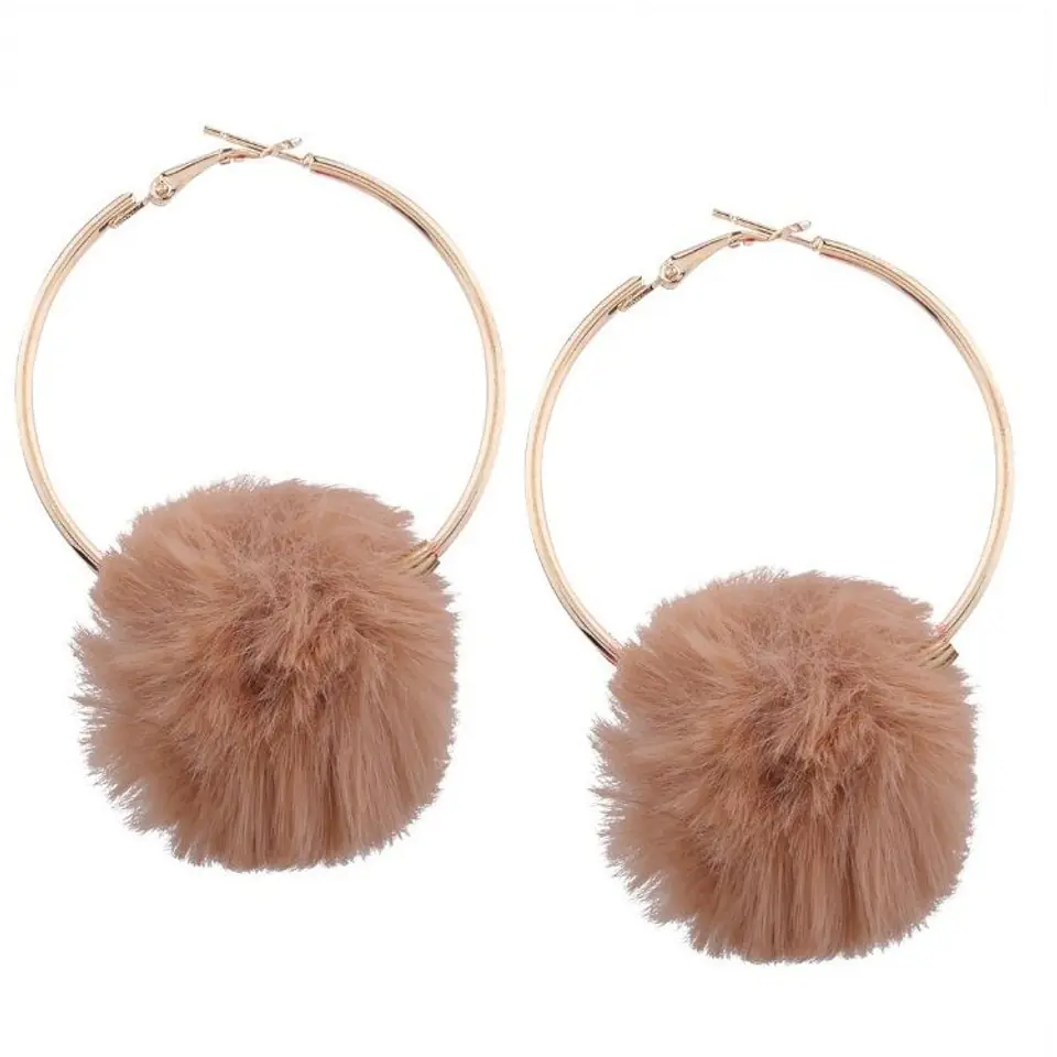 ⁨EARRINGS WHEELS POMPON BEIGE K632BEZ⁩ at Wasserman.eu