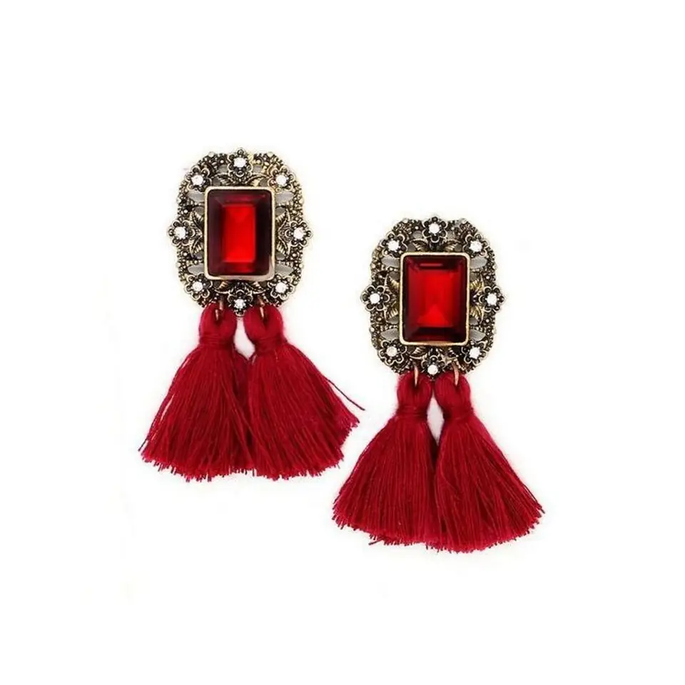 ⁨EARRINGS TASSEL CRYSTAL GOTHIC RED K637CZE⁩ at Wasserman.eu