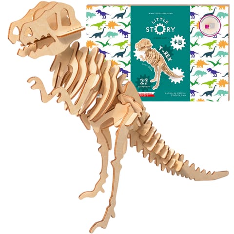 ⁨Little Story Drewniane Puzzle Model 3D - T-Rex⁩ w sklepie Wasserman.eu