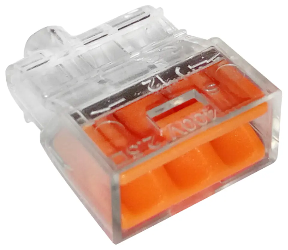 ⁨QUICK CONNECTOR 3*0,5-2,5MM2 TRANSPARENT/ORANGE 10 PCS⁩ at Wasserman.eu