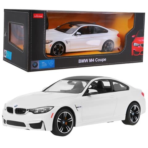 ⁨BMW M4 Coupe biały RASTAR model 1:14 Zdalnie sterowane auto + pilot 2,4 GHz⁩ w sklepie Wasserman.eu