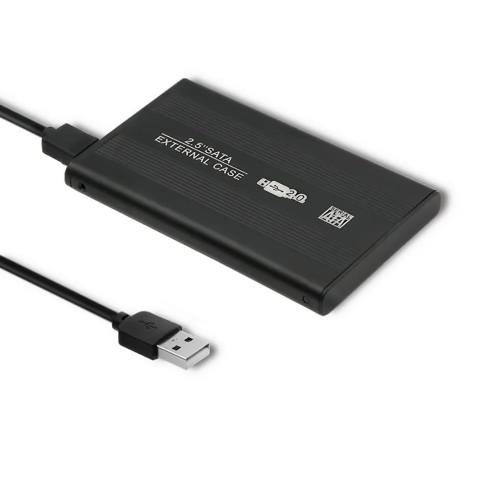 Aluminum enclosure/enclosure for 2.5 SATA3 HDD/SSD | USB 2.0| Black at Wasserman.eu