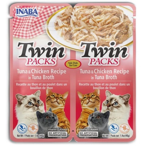 ⁨INABA CAT Twin Tuna with Chicken in Broth – cat treat – 2x40g⁩ at Wasserman.eu