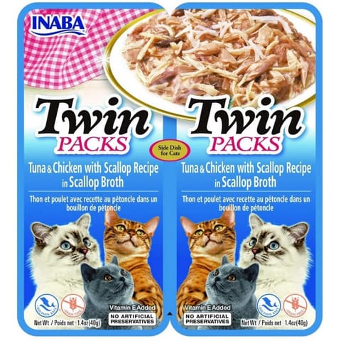 ⁨INABA CAT Twin Tuna with Chicken and Scallops in Broth – cat treat – 2x40g⁩ at Wasserman.eu