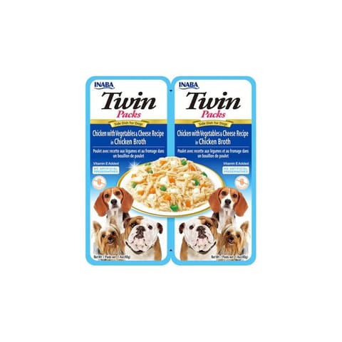 ⁨INABA Dog Twin Chicken with Vegetables and Cheese in Broth – dog treat – 2x40g⁩ at Wasserman.eu