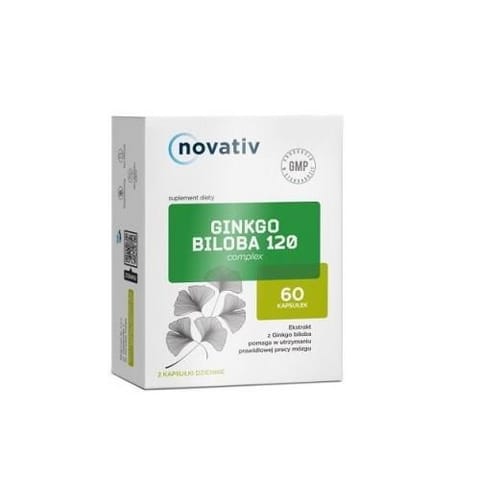 ⁨Novativ Ginkgo Biloba 120 Complex 60 kapsułek⁩ w sklepie Wasserman.eu