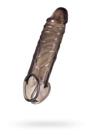 ⁨ToyFa XLover, Penis sleeve, for enlargement, TPE, transparent black, 15,5 cm⁩ w sklepie Wasserman.eu