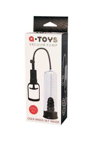 ⁨A-TOYS, Penis Pump, PVC, Black, 23.5 cm 3 cock rings included⁩ w sklepie Wasserman.eu