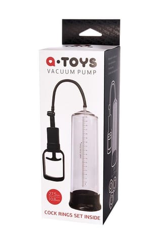 ⁨A-TOYS, Penis Pump, PVC, Transparent, 27.5 cm, 3 cock rings included⁩ w sklepie Wasserman.eu