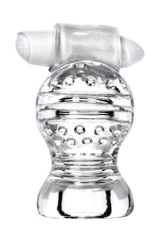 ⁨Lingam Shakti, Vibrating Masturbator, TPE, Transparent, 9 cm⁩ w sklepie Wasserman.eu