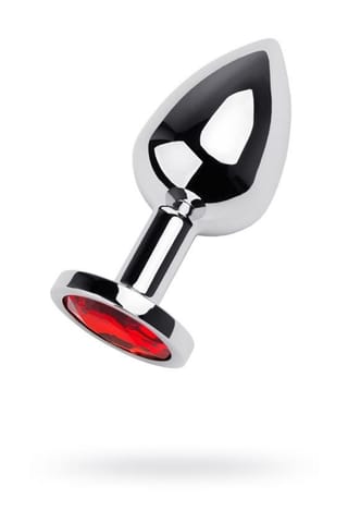 ⁨Silver anal plug with gem, red⁩ w sklepie Wasserman.eu