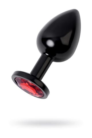 ⁨Black anal plug TOYFA Metal,with a ruby colored gem⁩ w sklepie Wasserman.eu