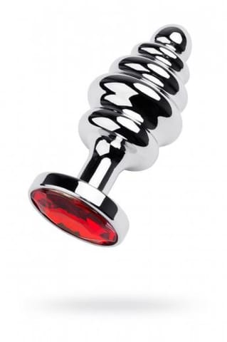 ⁨Silver anal plug with red gem⁩ w sklepie Wasserman.eu