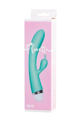 ⁨Vibrator with clitoral stimulator Flovetta by Toyfa Iris, silicone, mint, 22 cm⁩ w sklepie Wasserman.eu