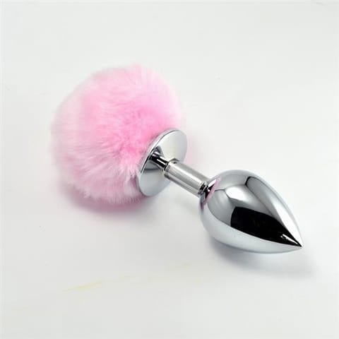 ⁨Large Silver Plug+Pompon Pink⁩ w sklepie Wasserman.eu