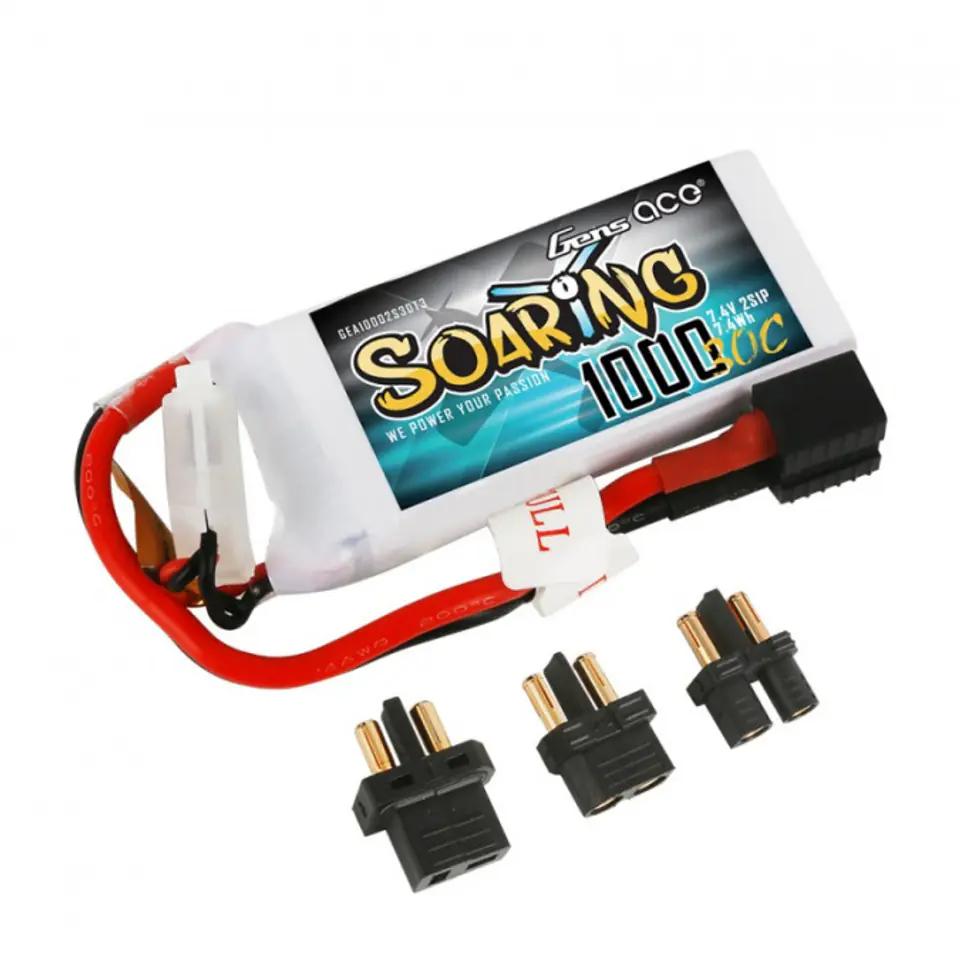 ⁨1000mAh 7.4V 30C SOARING Gens Ace EC3/XT60/T-dean⁩ w sklepie Wasserman.eu