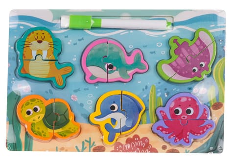 ⁨Drewniana Tablica + Puzzle Ocean⁩ w sklepie Wasserman.eu