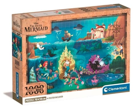 ⁨Puzzle 1000 elementów Compact Disney Maps Little Mermaid⁩ w sklepie Wasserman.eu