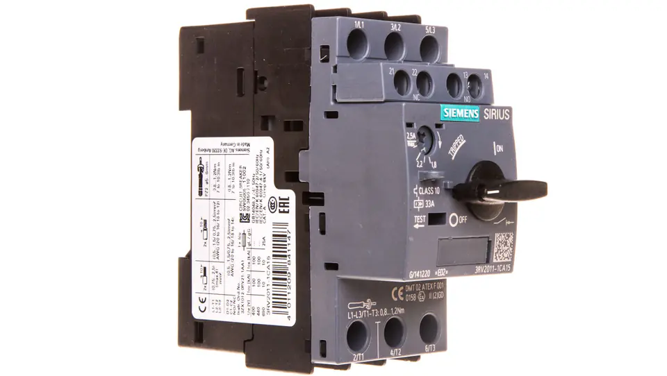 ⁨Motor circuit breaker 3P 1.8-2.5A 1Z 1R S00 3RV2011-1CA15⁩ at Wasserman.eu