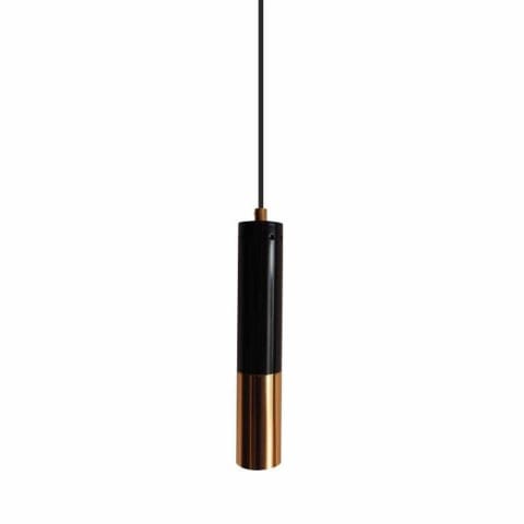 ⁨Lampa wisząca GOLDEN PIPE-1 czarno złota 5 cm (Kolor czarny błyszczący)⁩ w sklepie Wasserman.eu