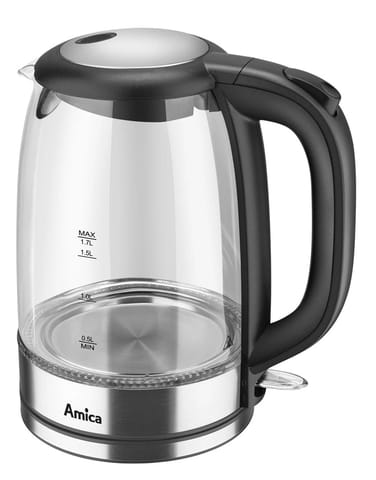 ⁨Amica KD 2050G Inox electric kettle 1.7 l 2200 W Transparent⁩ at Wasserman.eu