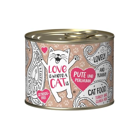 ⁨Love is where a cat is® z indykiem i perliczką 200g⁩ w sklepie Wasserman.eu