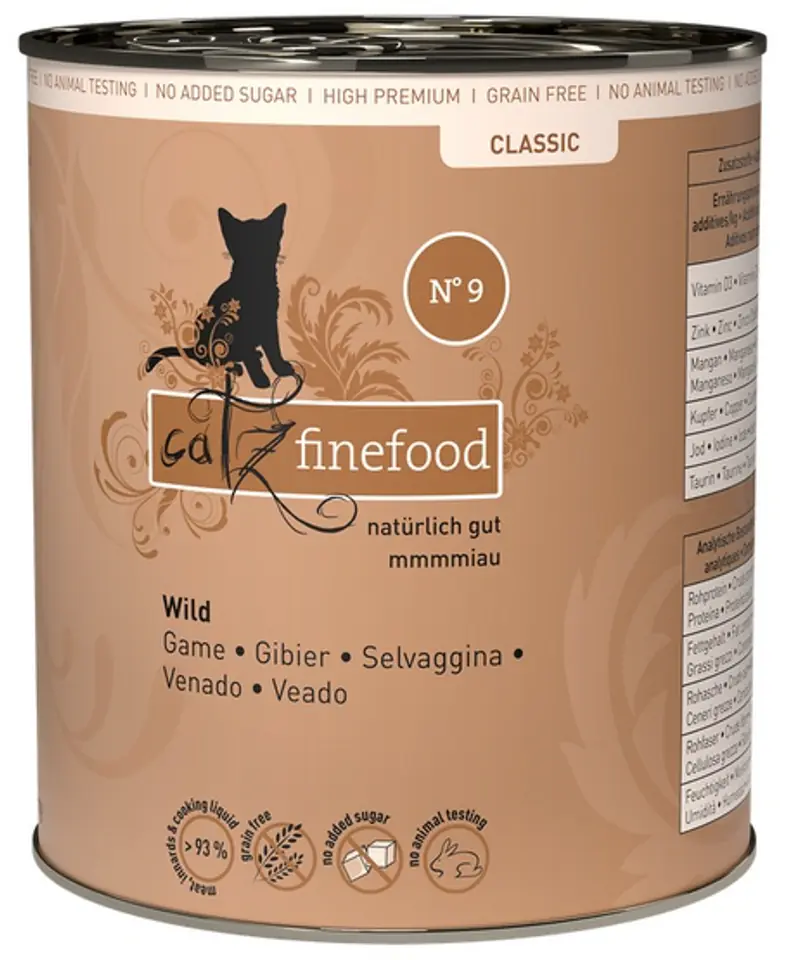 ⁨Catz Finefood Classic N.09 Dziczyzna puszka 800g⁩ w sklepie Wasserman.eu