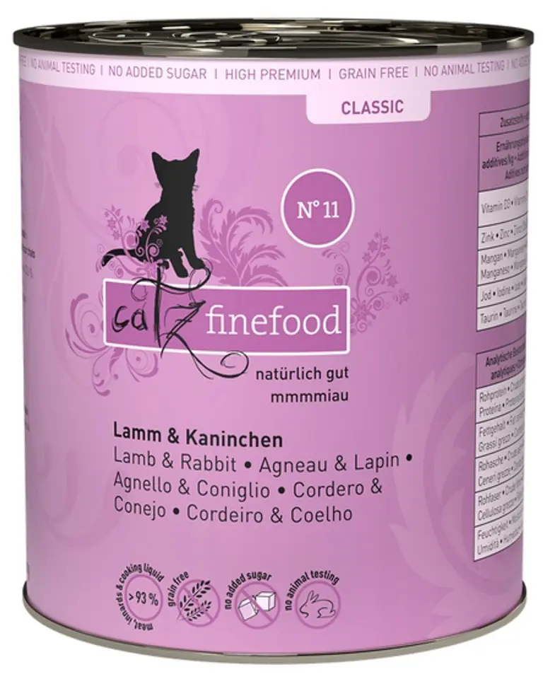 ⁨Catz Finefood Classic N.11 Jagnięcina i Królik puszka 800g⁩ w sklepie Wasserman.eu