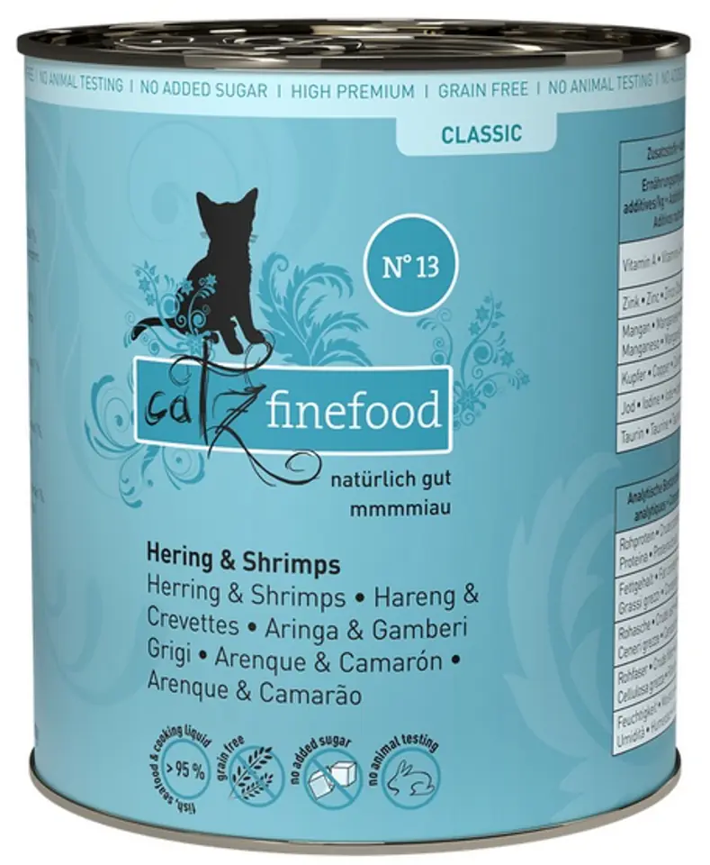 ⁨Catz Finefood Classic N.13 Śledź i Krewetki puszka 800g⁩ w sklepie Wasserman.eu