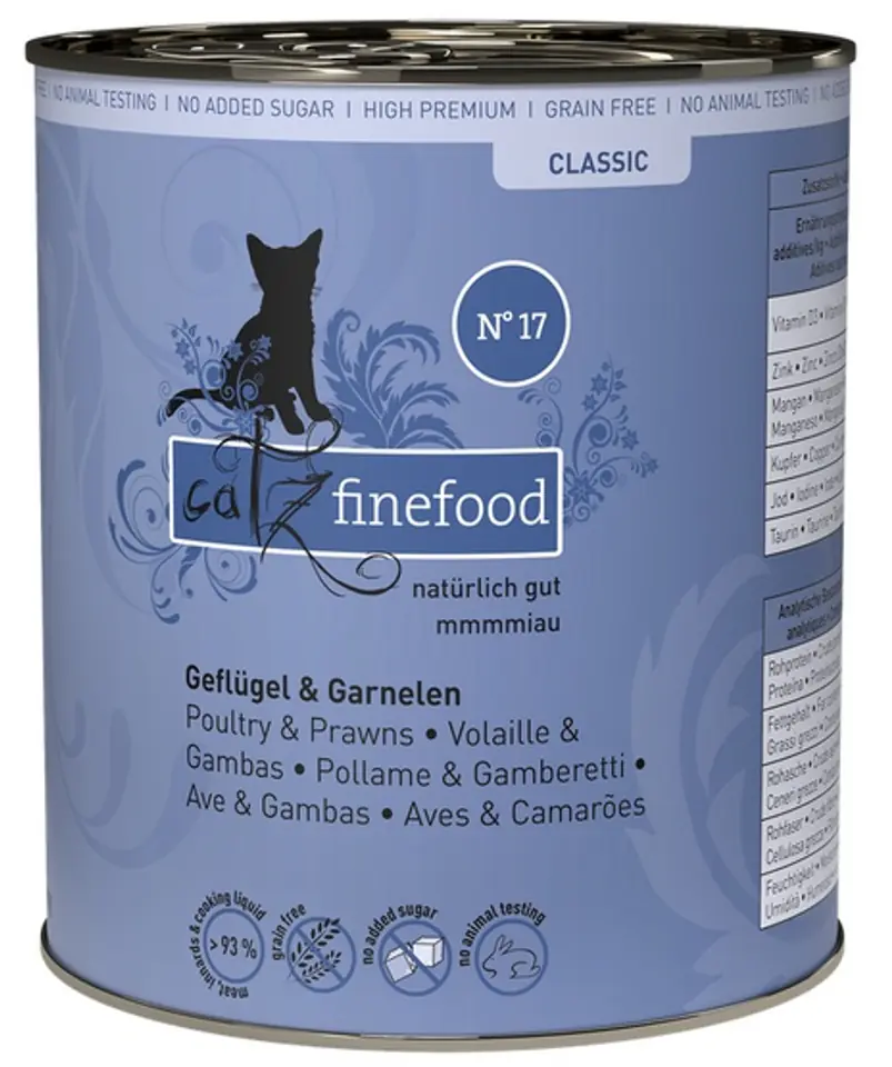 ⁨Catz Finefood Classic N.17 Drób i Krewetki puszka 800g⁩ w sklepie Wasserman.eu