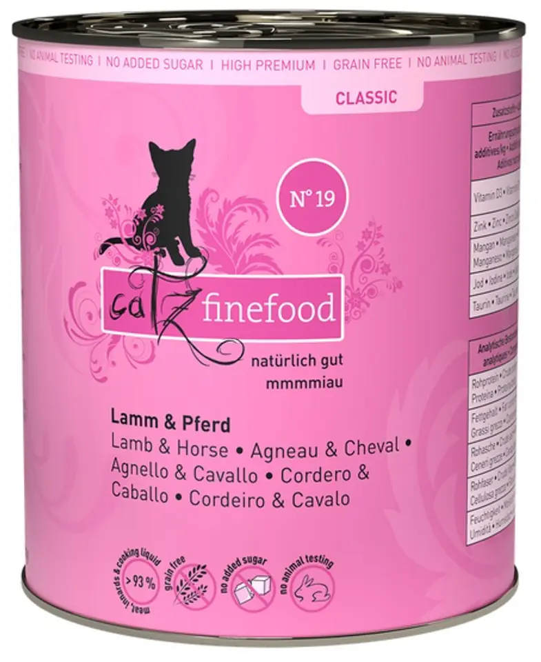 ⁨Catz Finefood Classic N.19 Jagnięcina i Konina puszka 800g⁩ w sklepie Wasserman.eu